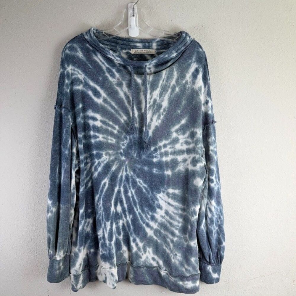 Free People We The Free Best Catch Tie Dye Hoodie XS/S Blue Slouchy Sweatshirt